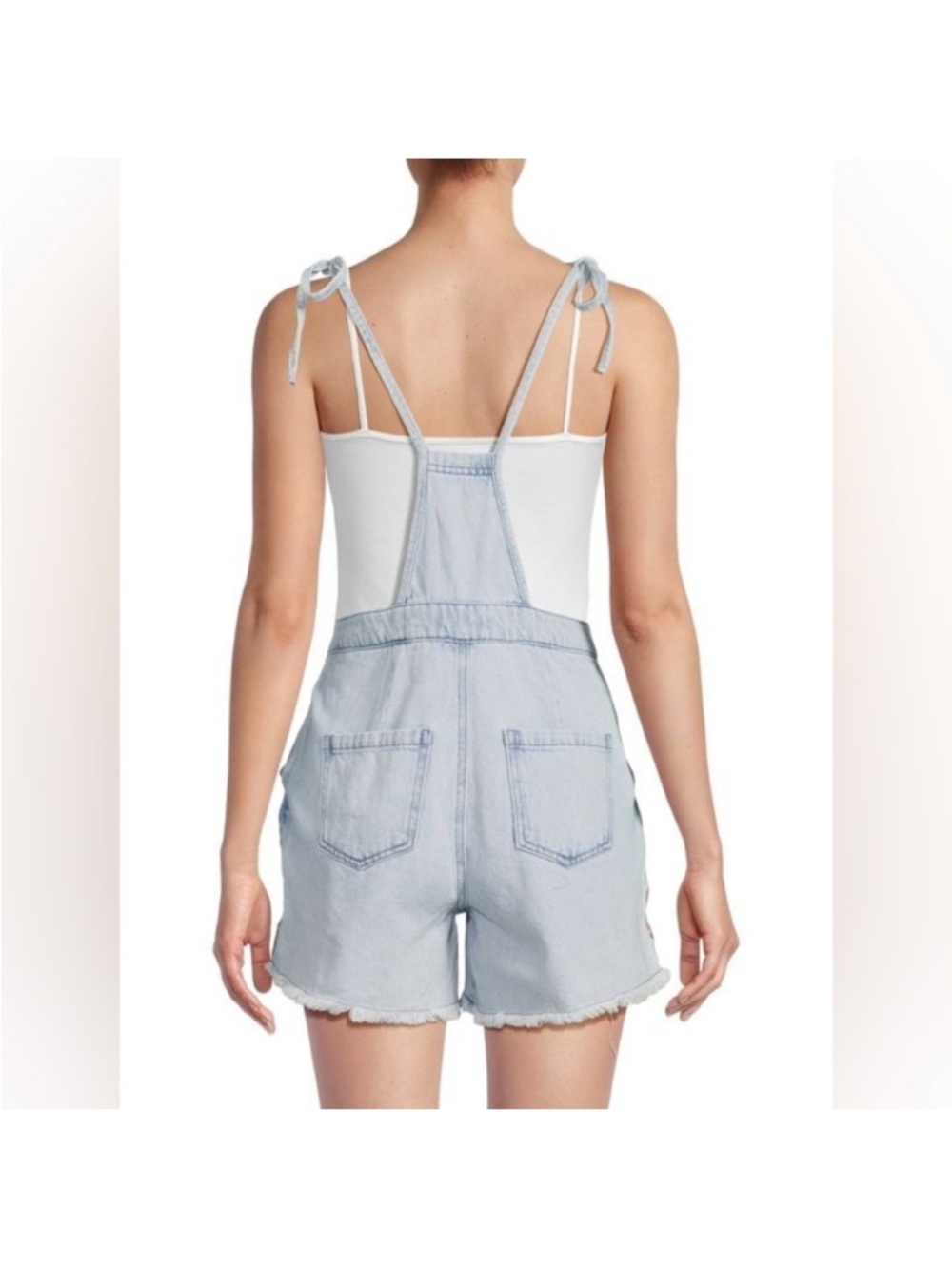 Driftwood Raphy Shortall Floral Embroidered Overalls - Picture 2 of 9